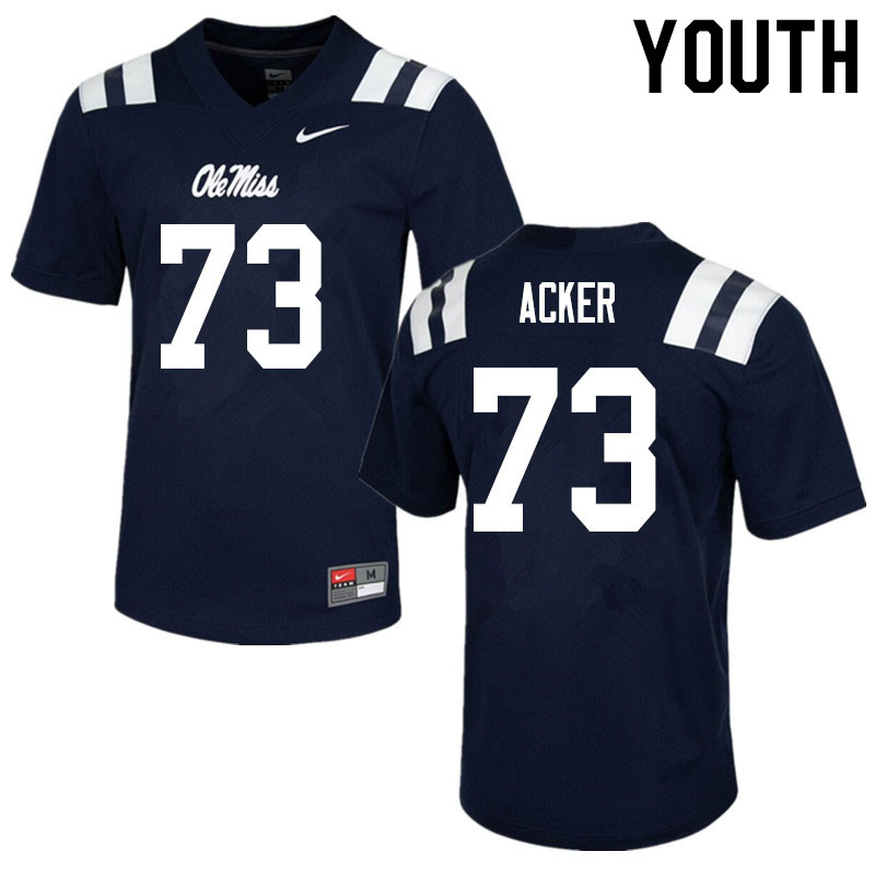 Eli Acker Ole Miss Rebels NCAA Youth Navy #73 Stitched Limited College Football Jersey AZU2258FC